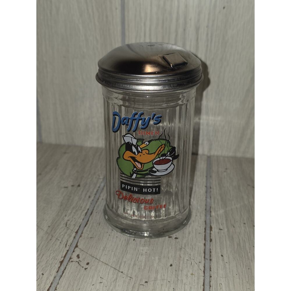 Vtg 1996 Warner Bros Looney Tunes Daffy Diner Coffee Sugar Dispenser Bar Decor